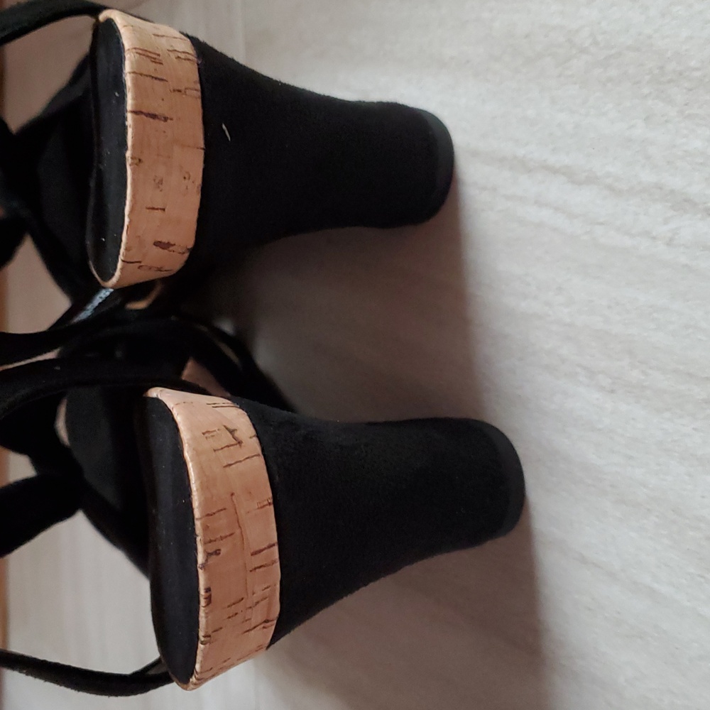 Strappy Cork Wedge Sandals - Picture 5 of 9